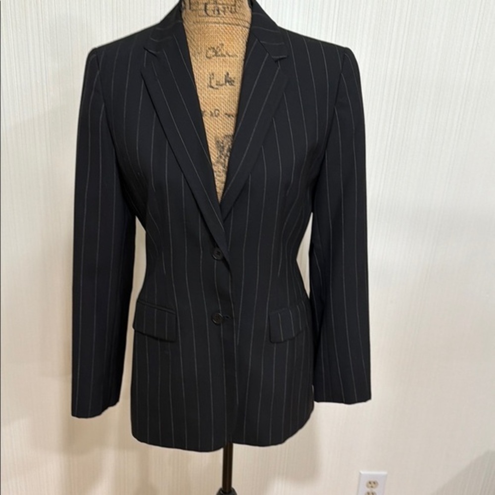 Lauren Ralph Lauren Charcoal Striped Blazer - Picture 1 of 16